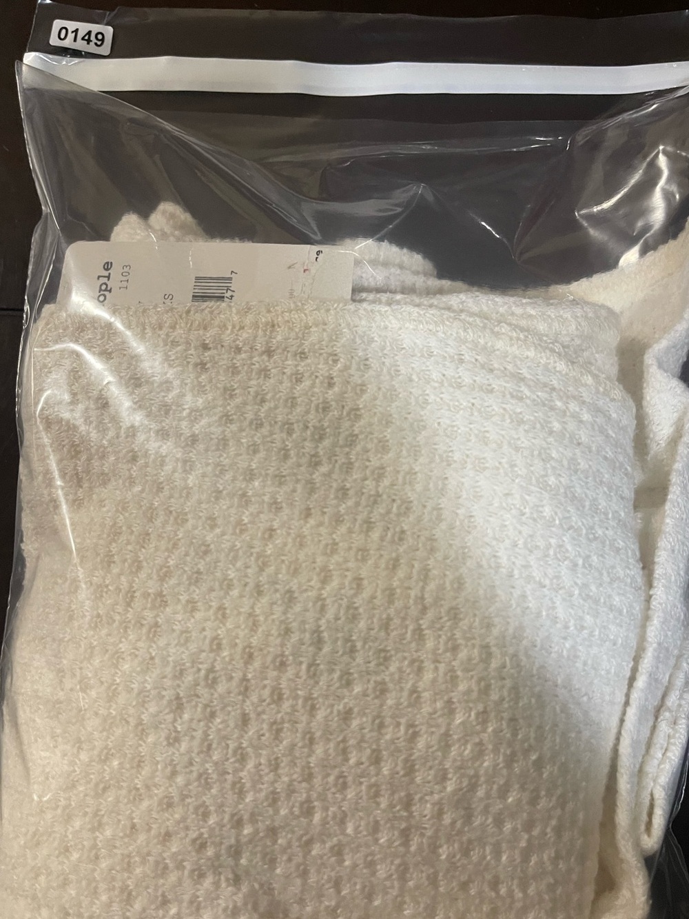 Free People Women's Waffle Knit Long Sleeve Top XS - NWT Slide Slits, Boho - Picture 13 of 13